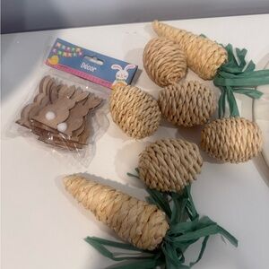 Woven Pineapple and Carrot Set - Natural and Green